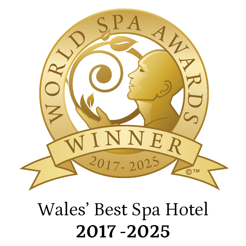 World Spa Awards gold winner badge, Wales’ Best Spa Hotel, 2017-2025.